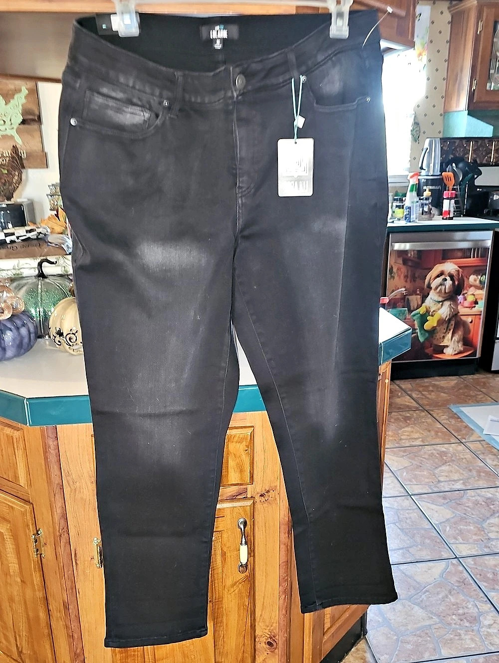 LuLaRoe Denim Skinny Jeans Black Waist 36 NWT
